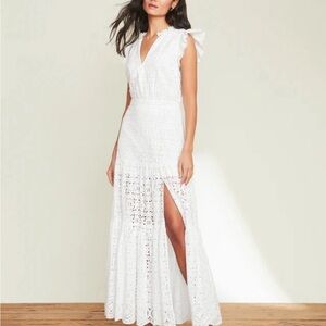 Veronica Beard Satori White Eyelet Maxi Dress Size 4